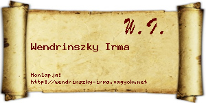 Wendrinszky Irma névjegykártya